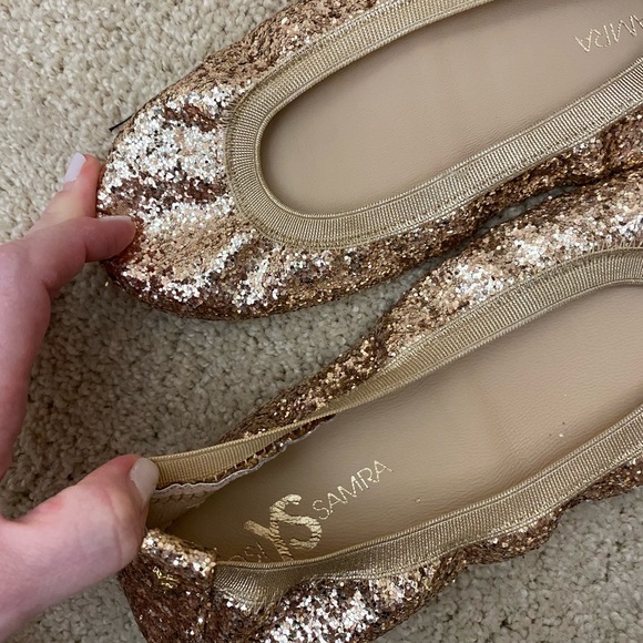 NEW Yosi Samra glitter gold ballet flats